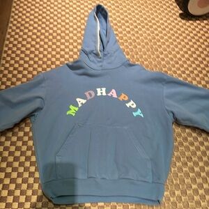 Madhappy light blue rainbow letters hoodie xs